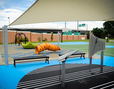 Sound-play components at Lodato Memorial Playground